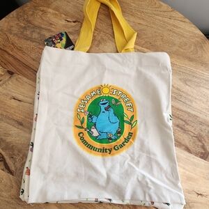Sesame Street Cookie Monster Community Garden Canvas Farmer's Marker Tote Bag